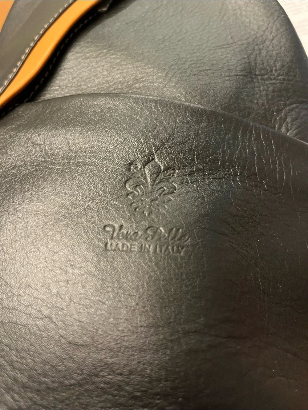 Vera Pelle Black Leather Sling Backpack Rucksack unisex